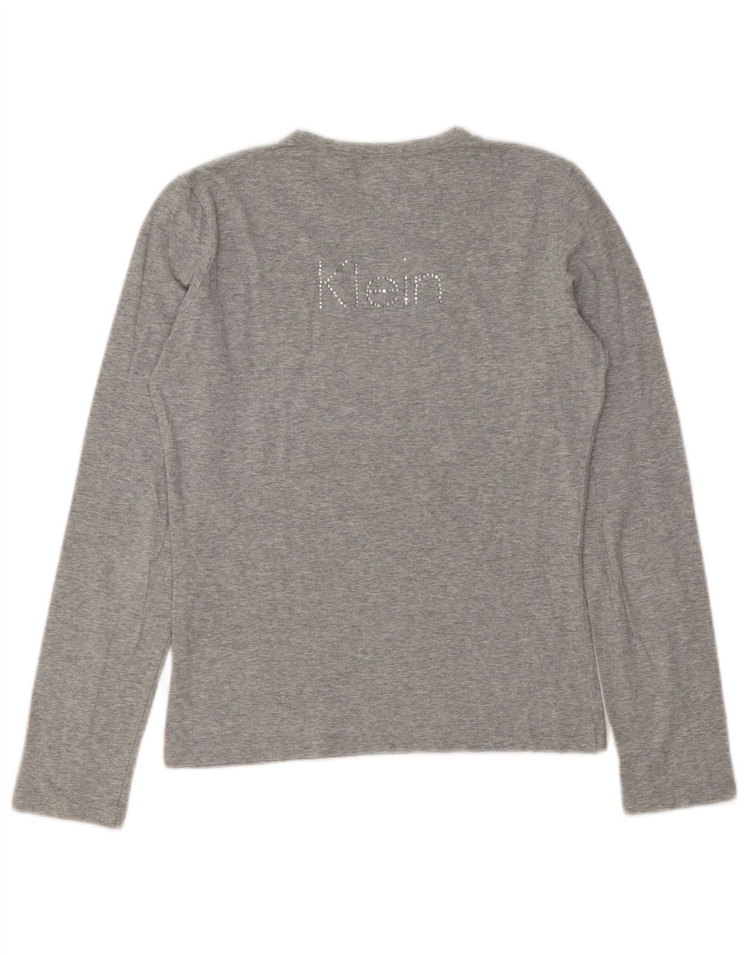Calvin Klein Jeans Dame Grafisk Top Langærmet UK 12 Medium Grey Flecked