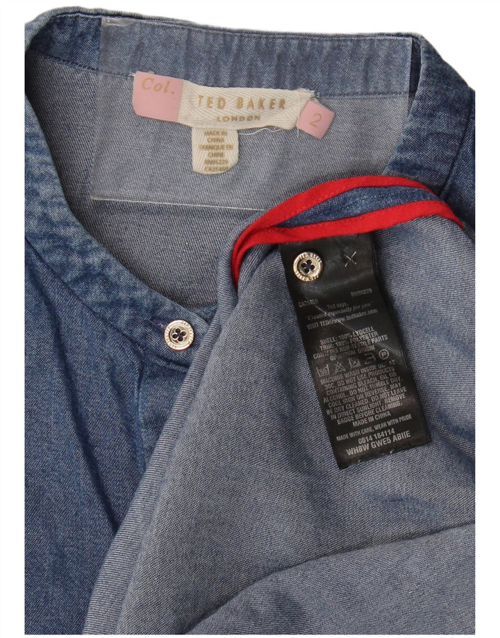 Ted Baker Dame Loose Fit Ærmeløs denimskjorte str. 2 Small Blue Lyocell