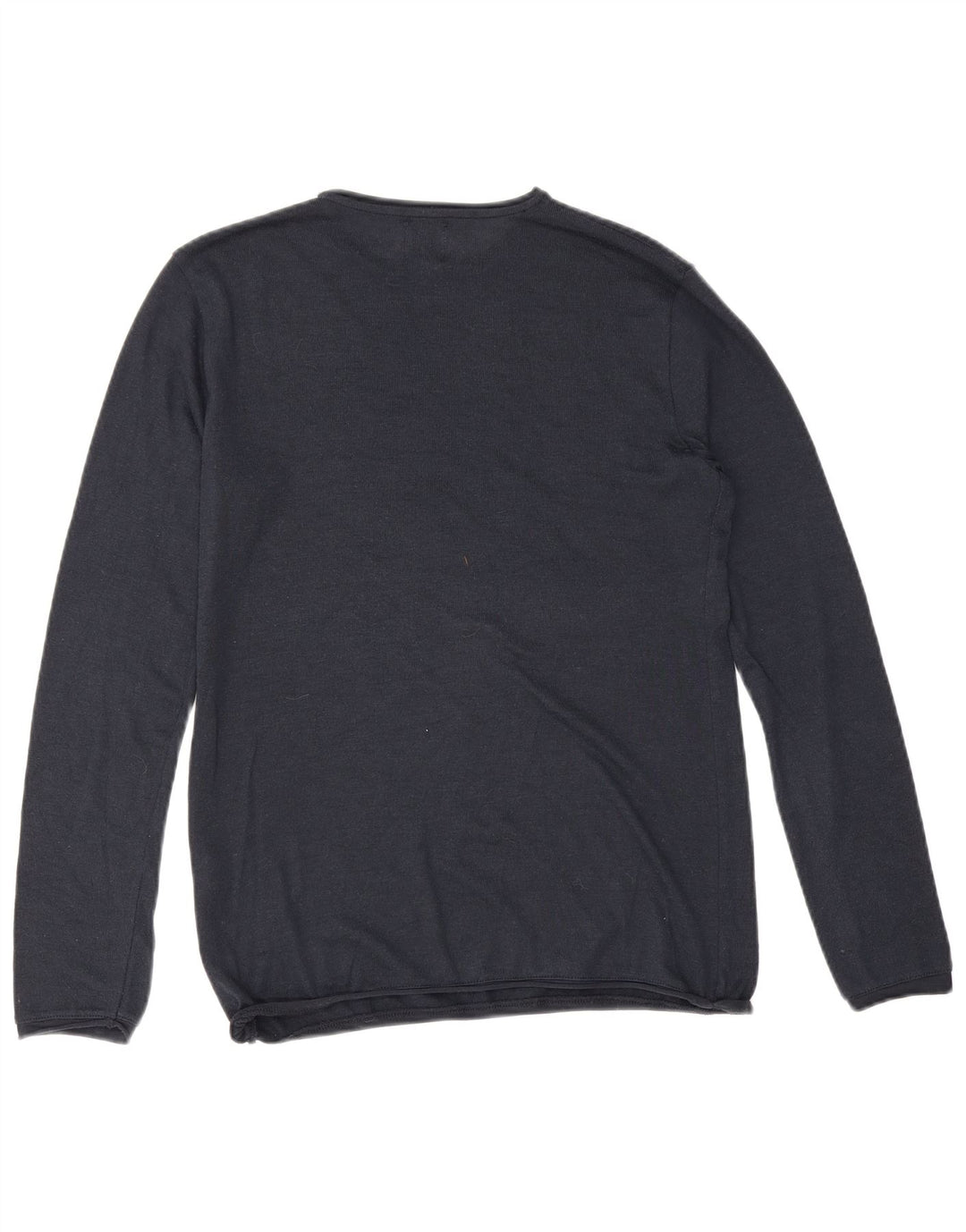 Zara Herre sweater med rund hals, lille marineblå bomuld