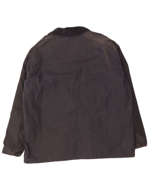 ROYAL SPENCER Herre Loose Fit vokset bomuldsjakke UK 42 XL Marineblå Bomuld