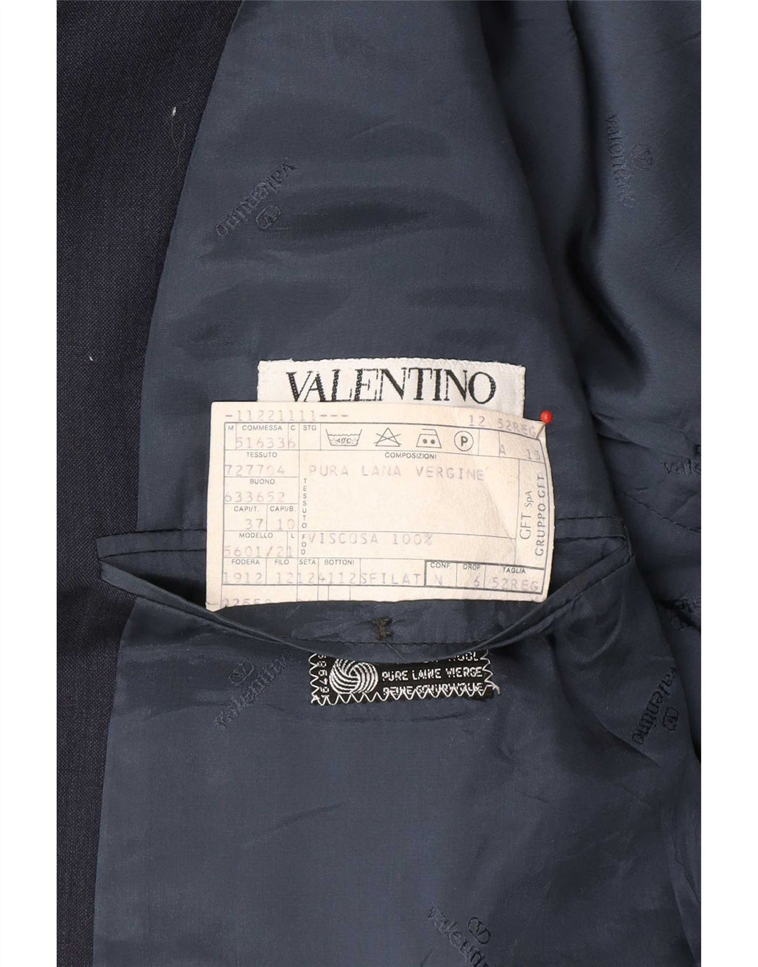 Valentino Herre 2-knaps blazerjakke IT 52 XL Marineblå Ny uld