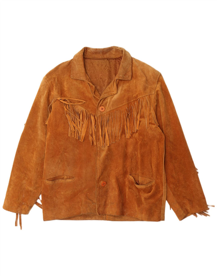 Vintage herre ruskindsjakke IT 52 XL brun cowboy