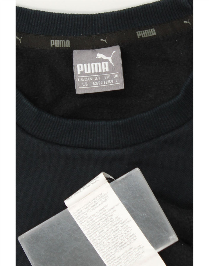 Puma Herre Grafisk Sweatshirt Jumper Stor Marineblå Bomuld