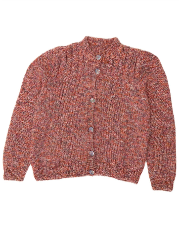 Vintage dame cardigan sweater UK 14 Medium Pink Flecked