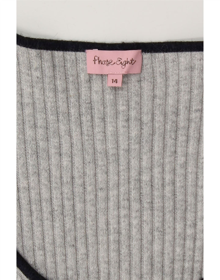 Phase Eight Dame Jumper Dress UK 14 Medium Grey Colourblock Bomuld