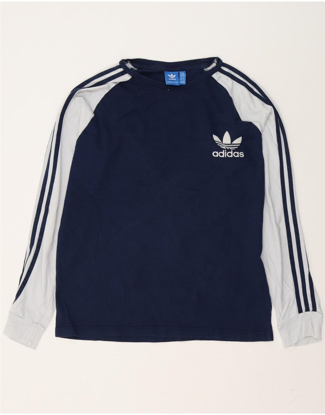 ADIDAS Herre grafisk top langærmet stor marineblå colourblock bomuld