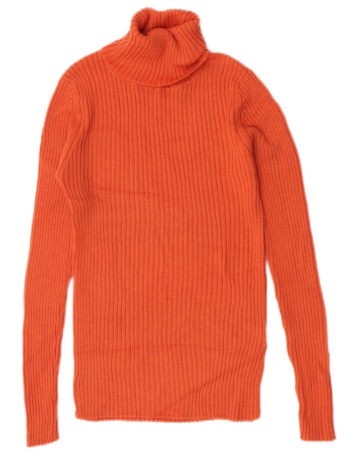 Hobbs Dame Rullehals Sweater UK 12 Medium Orange Uld
