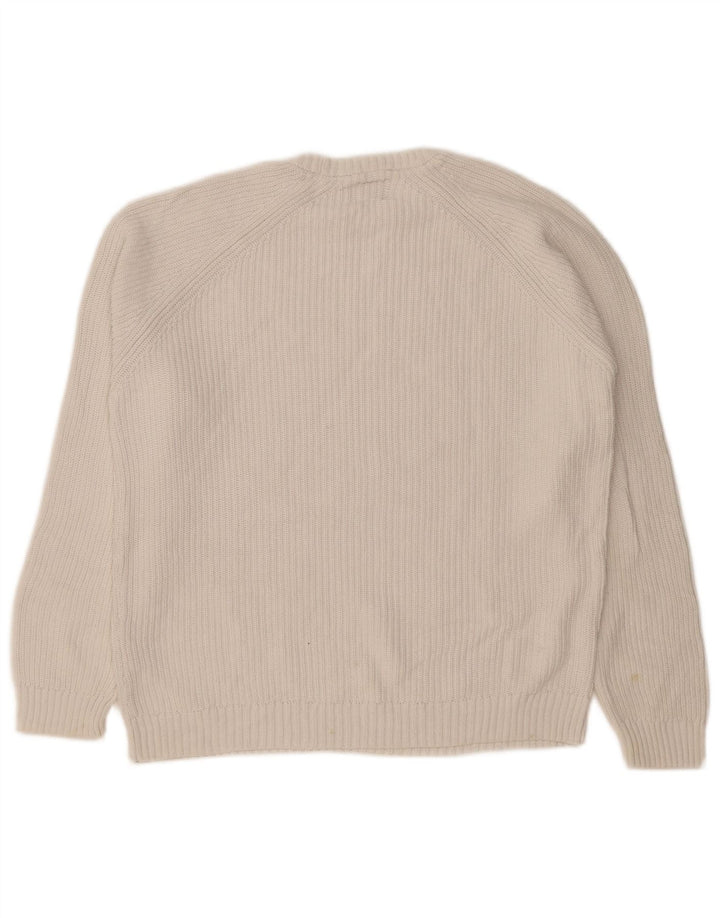 Zara Herre sweater med rund hals, lille hvid