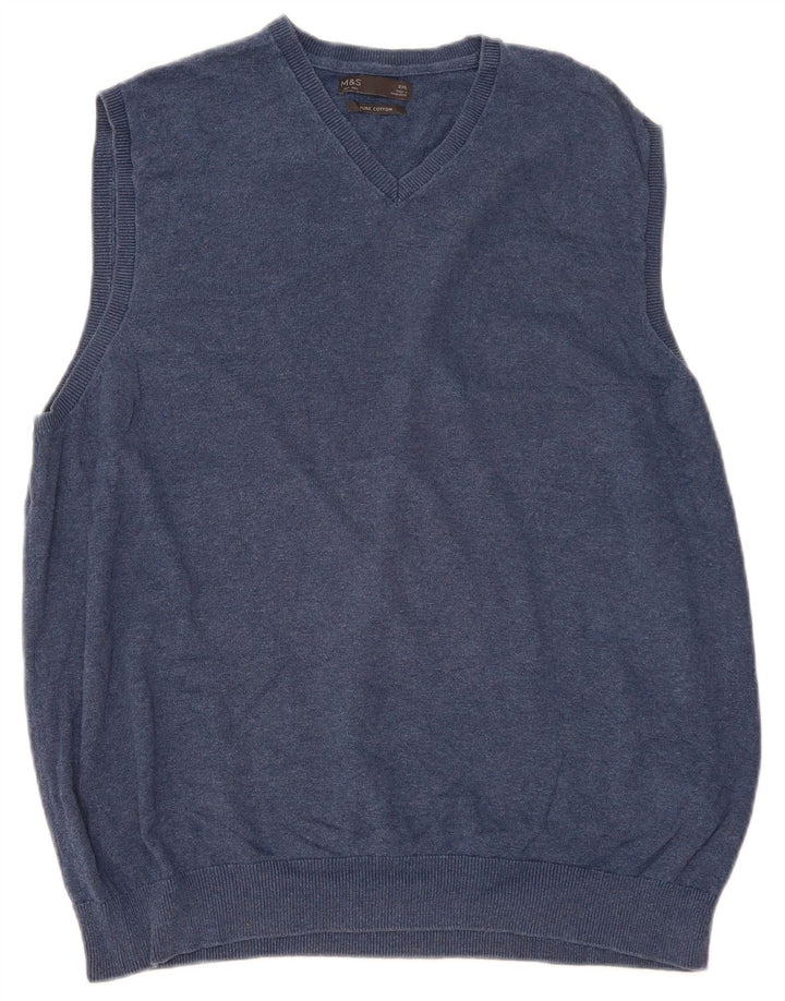 Marks & Spencer herrevest tanktop 2XL marineblå bomuld