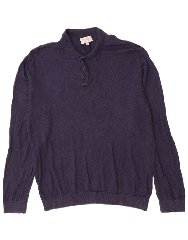 Marks & Spencer Herre Polo Neck Sweater XL Navy Blue