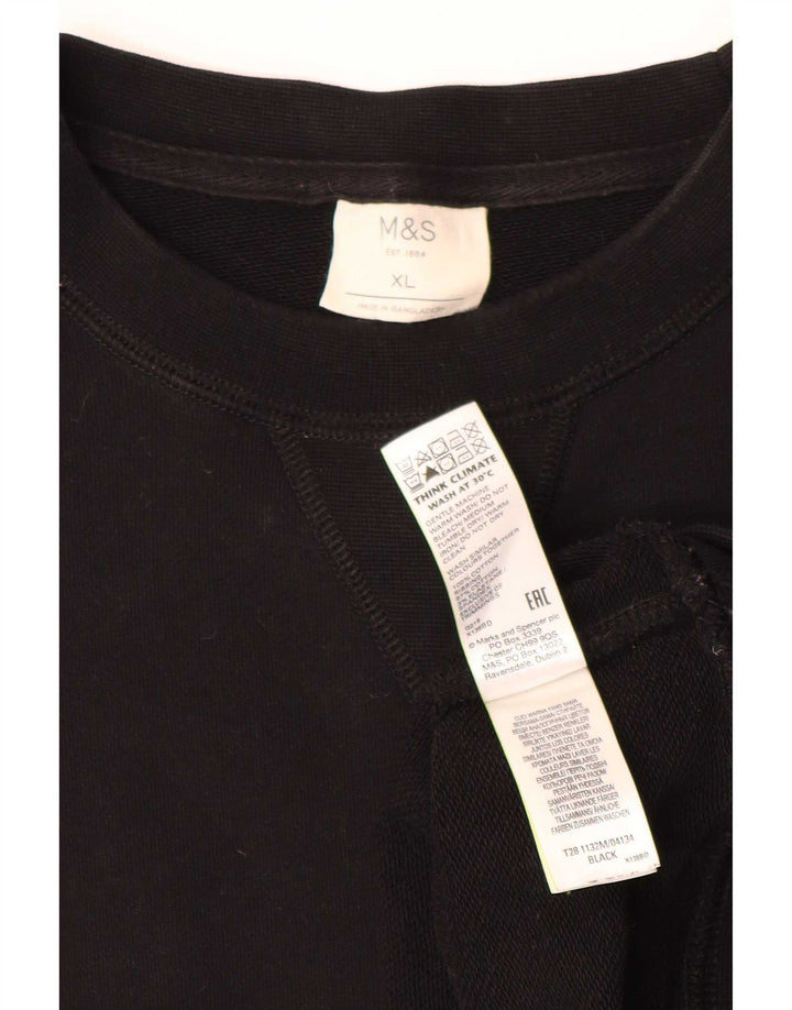 Marks & Spencer Herre Sweatshirt Jumper XL Sort Bomuld