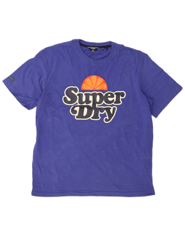Superdry Grafisk T-shirt top til mænd, stor blå bomuld