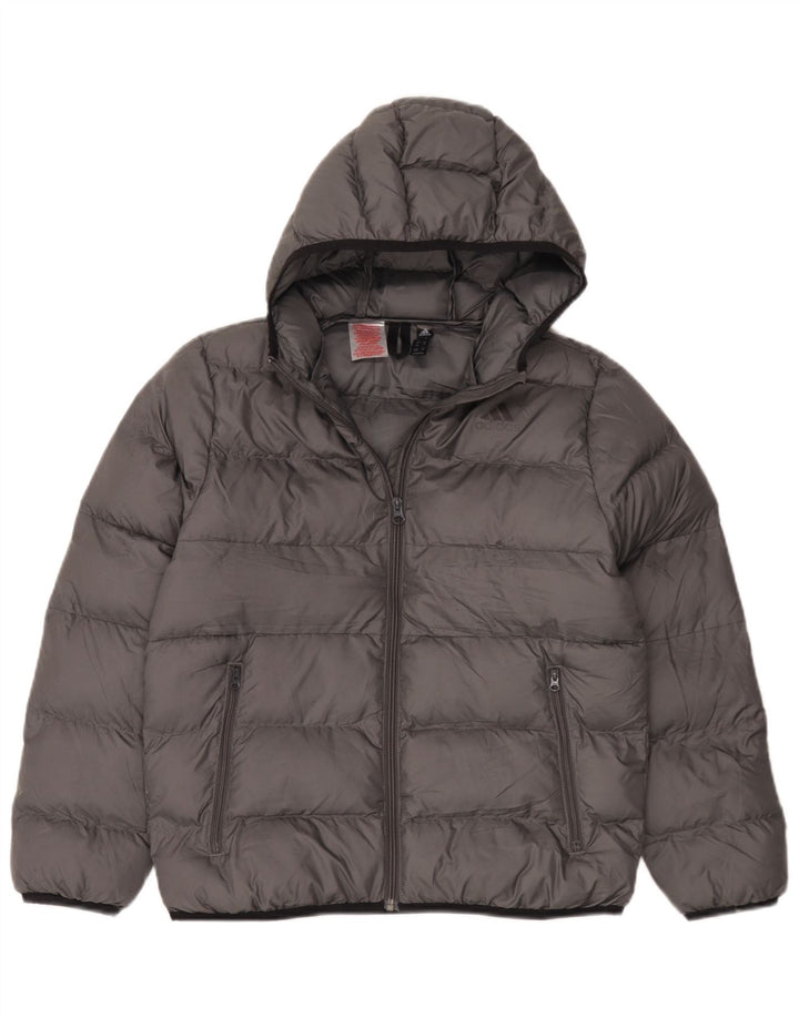 Adidas drenge hættepolstret jakke 11-12 år Grå polyester