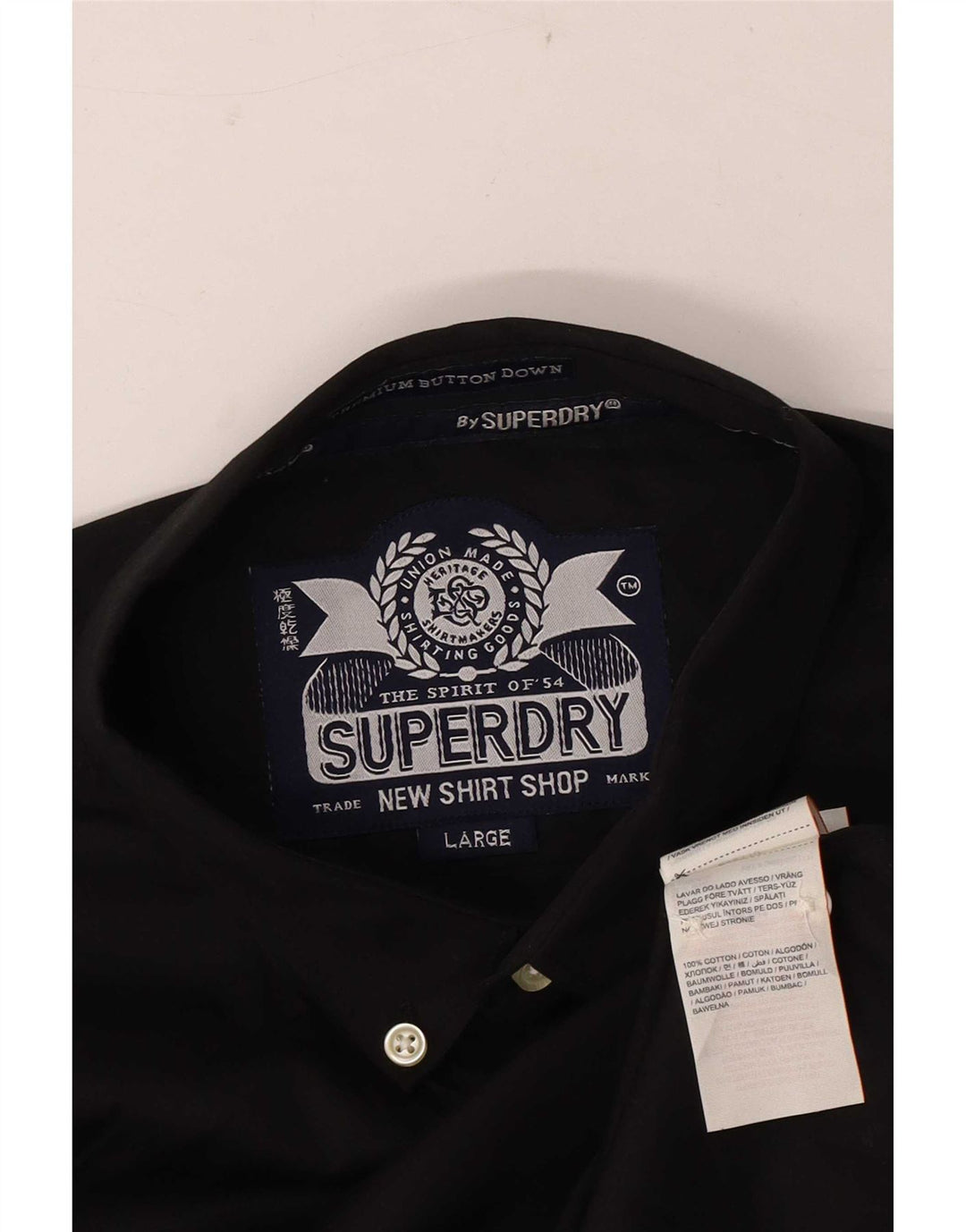 Superdry herreskjorte stor sort bomuld