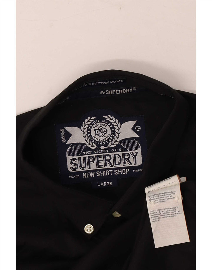 Superdry herreskjorte stor sort bomuld