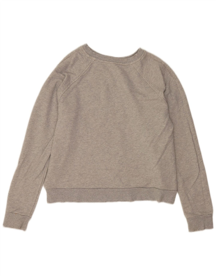 Reebok Dame Grafisk Sweatshirt Jumper UK 16 Stor Grå Bomuld
