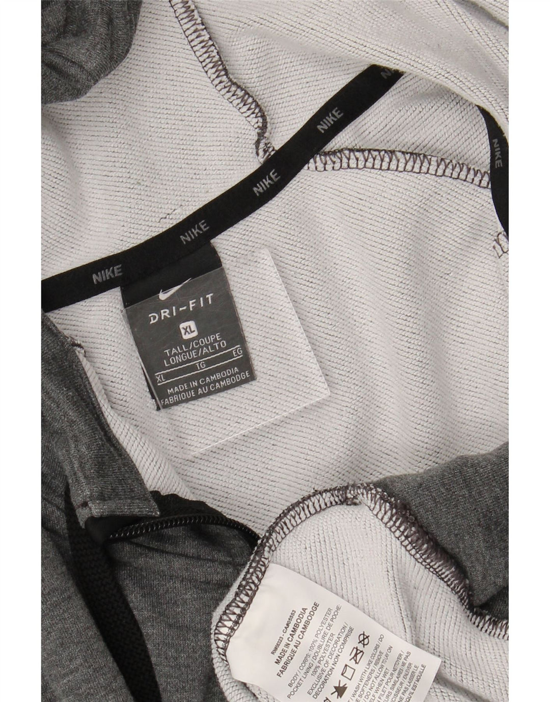 NIKE Herre Dri Fit Hættetrøje med lynlås XL Grå polyester