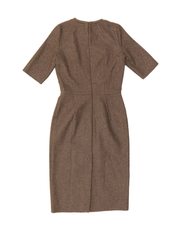 PAUL SMITH Womens Sheath Dress IT 42 Medium Brown Virgin Wool