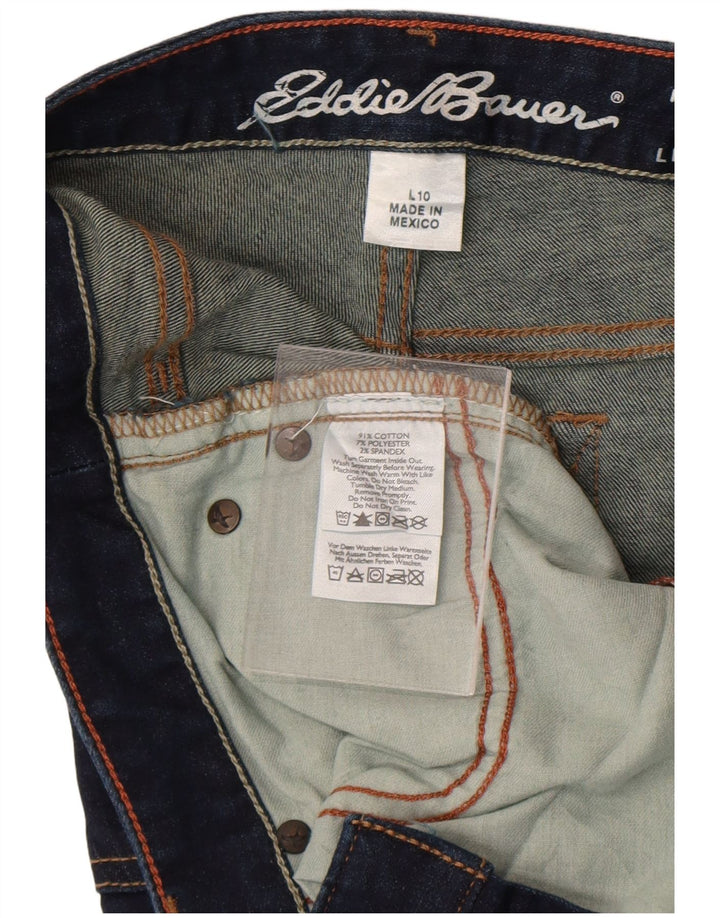 Eddie Bauer Dame Straight Bootcut Jeans US 10 Large W32 L36 Blue Cotton
