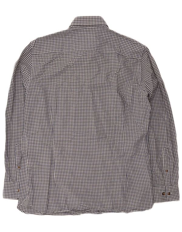 Hackett Herreskjorte Large Navy Blue Gingham Cotton