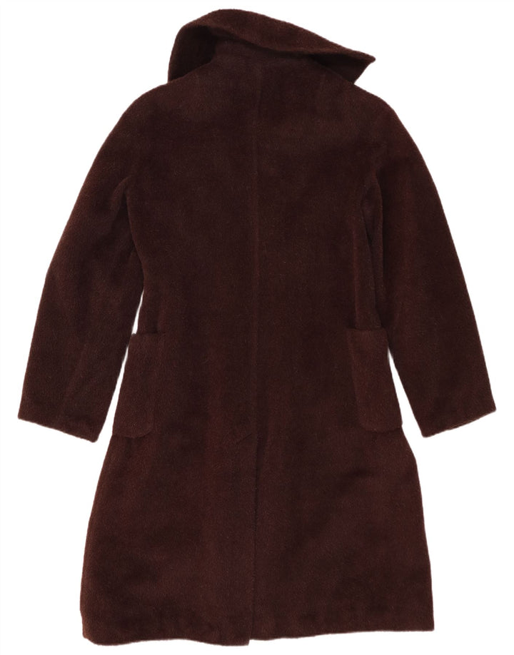 Vintage Dame imiteret Pels Overfrakke EU 40 Medium Brun
