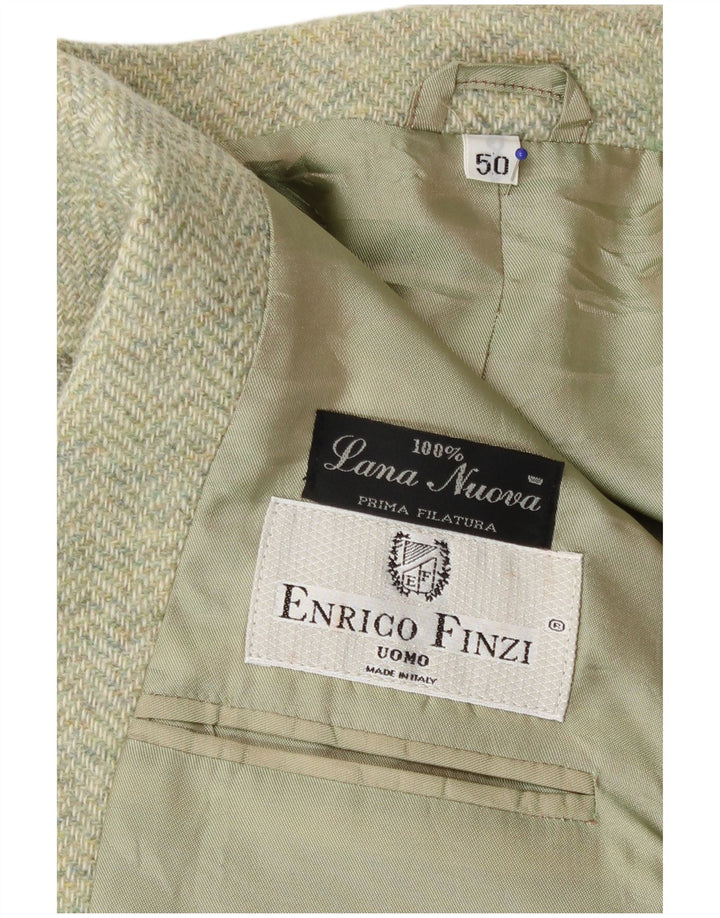 Enrico Finzi Herre 2 Button Blazer Jacket IT 50 Large Green Sildeben