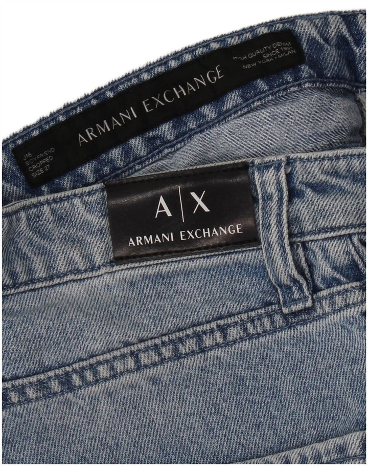 Armani Exchange Womens Boyfriend Cropped Jeans W27 L25 Blue