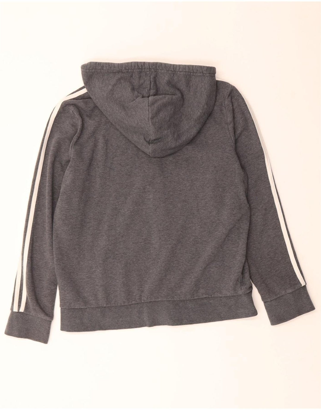 ADIDAS Mens Zip Hoodie Sweater Small Grey Cotton