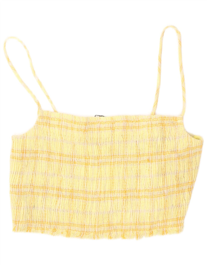 Zara Dame Croptop Medium Gulternet Bomuld