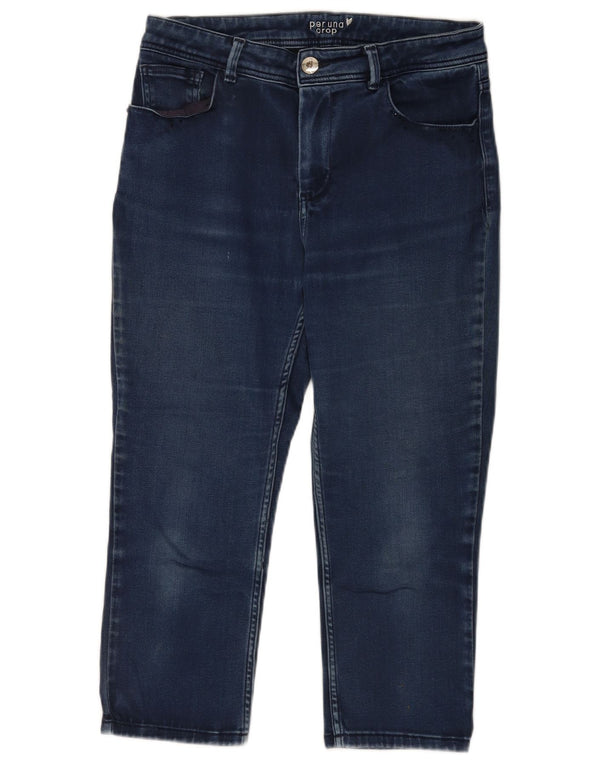 Marks & Spencer Womens Per Una ped Jeans UK 12 Medium W30 L21 Navy Blue