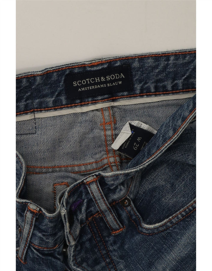 Scotch & Soda Herre Distressed Denim Shorts W29 Små blå bomuld