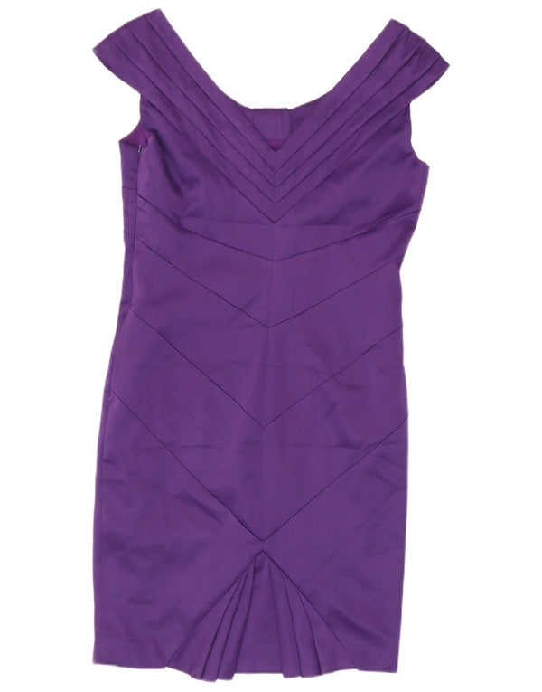 Karen Millen Womens Bodycon Dress UK 14 Large Purple Acetate