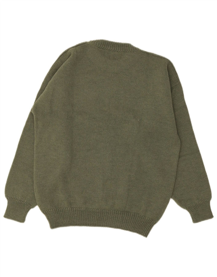 Vintage herre sweater med rund hals IT 50 mellemgrøn