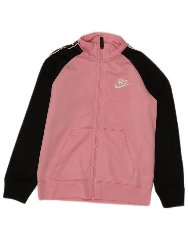 Nike træningsdragt topjakke til piger 5-6 år Medium Pink Colourblock Polyester