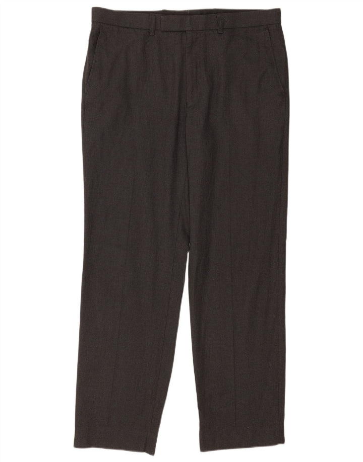 Marks & Spencer Straight Suit Bukser til mænd W34 L31 Grå polyester