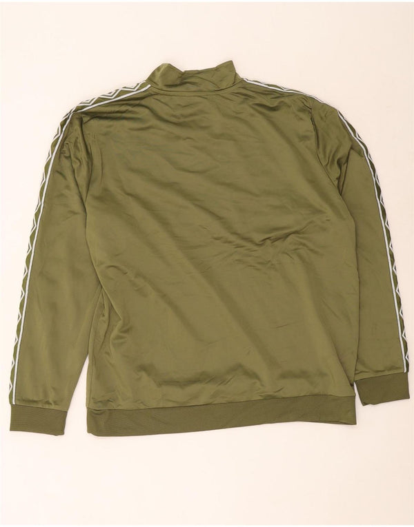 Umbro Herre Grafisk Zip Neck Sweatshirt Jumper XL Grøn Polyester
