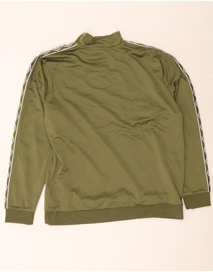 Umbro Herre Grafisk Zip Neck Sweatshirt Jumper XL Grøn Polyester