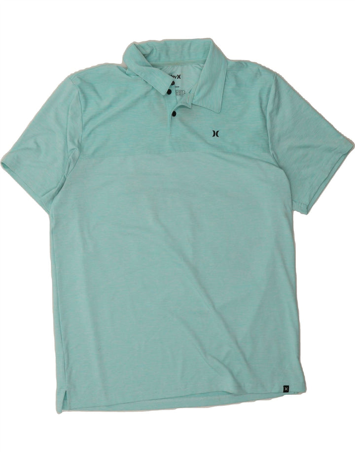 HURLEY Mens Polo Shirt Large Blue Polyester Vintage Hurley and Second-Hand Hurley from Messina Hembry 