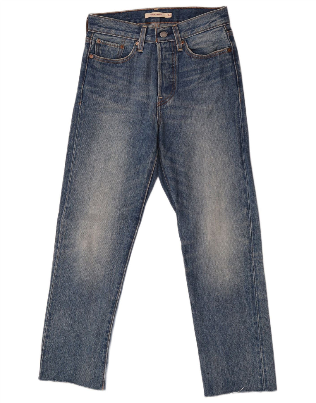 Levi's Dame Wedge Straight Jeans W24 L26 Blå Bomuld