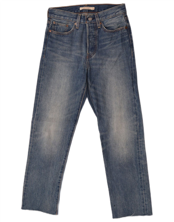 Levi's Dame Wedge Straight Jeans W24 L26 Blå Bomuld