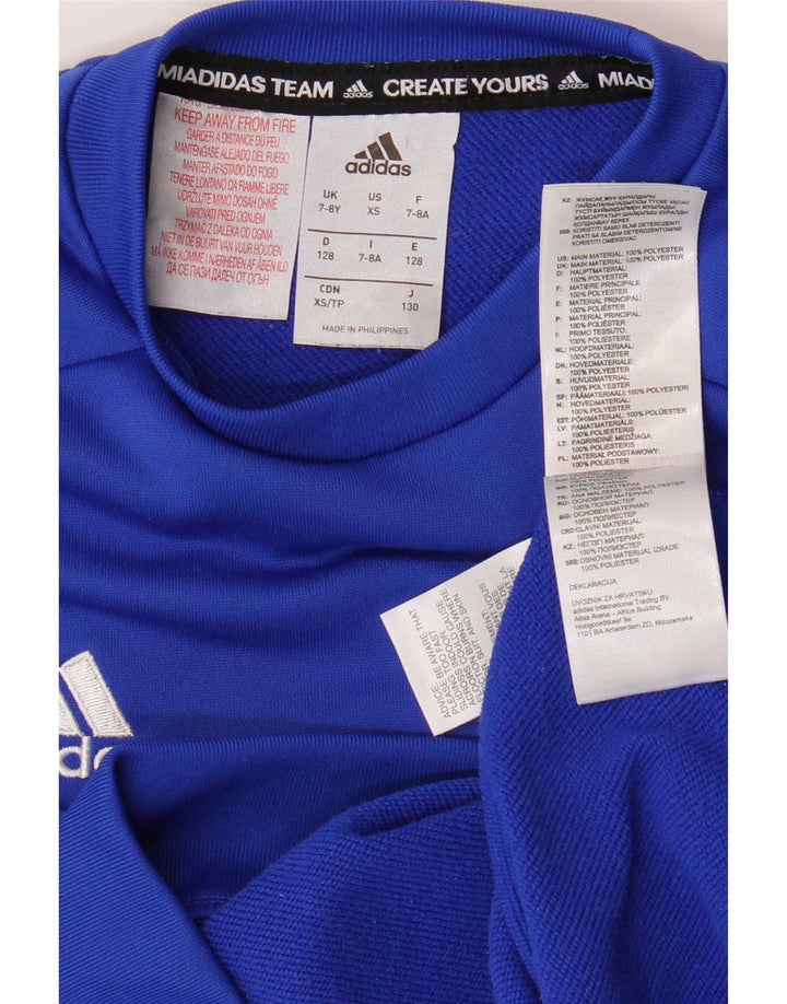 Adidas Boys Sweatshirt Jumper 7-8 År Blå Polyester