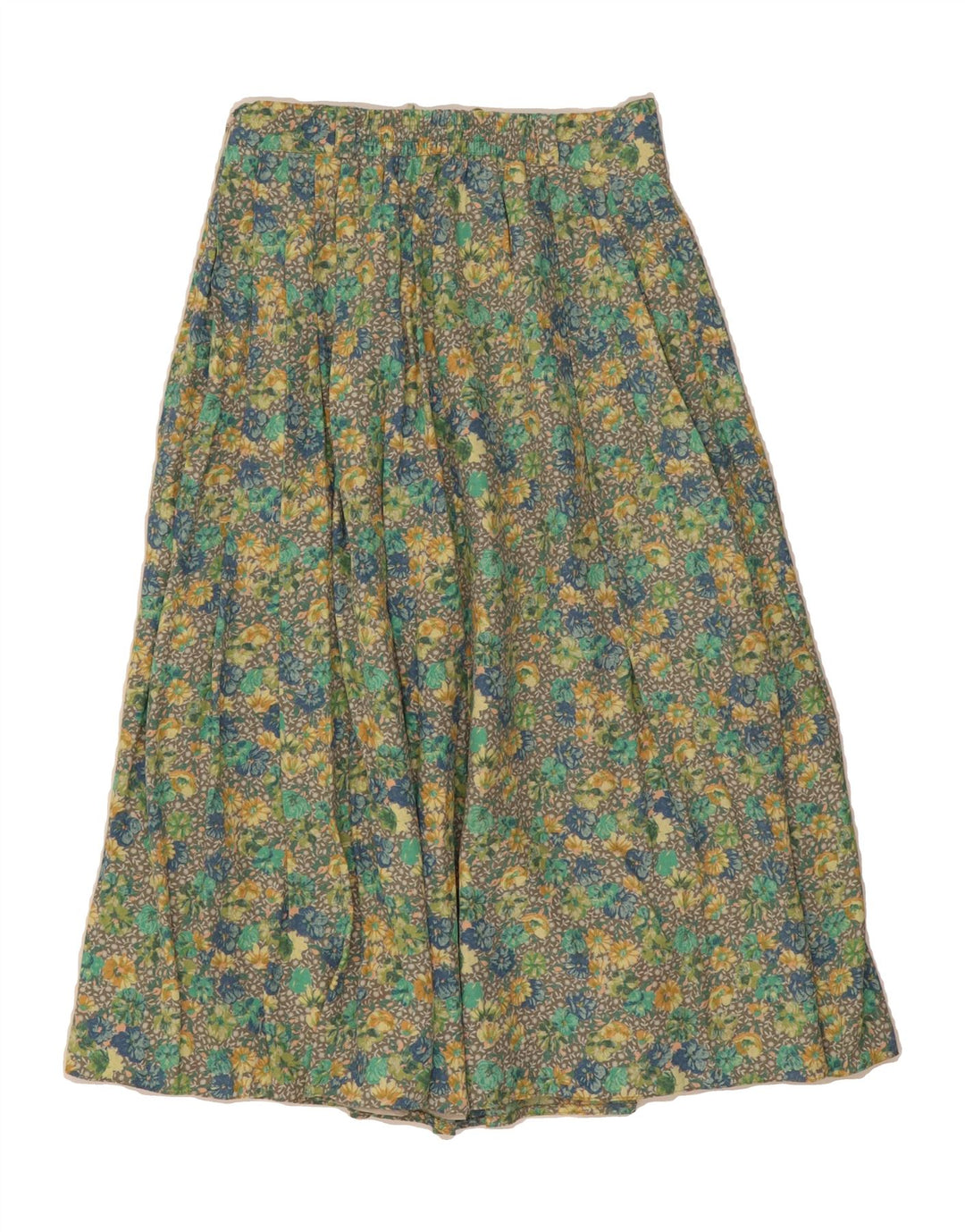 VINTAGE Womens A-Line Skirt IT 42 Medium W28  Multicoloured Floral Viscose Vintage Vintage and Second-Hand Vintage from Messina Hembry 