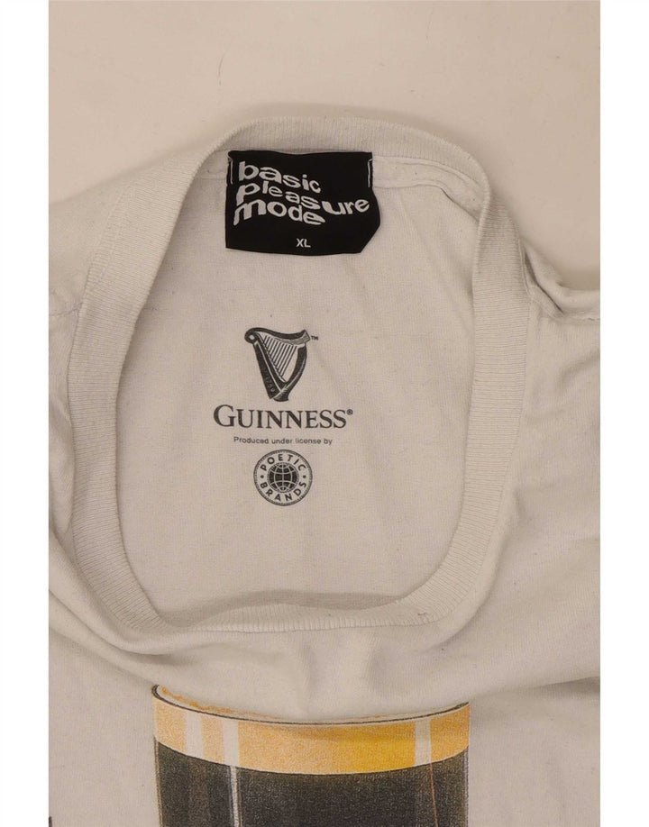 Guinness Herre Grafisk T-Shirt Top XL Hvid