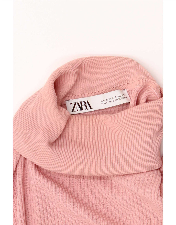 Zara Dame Top Langærmet UK 8 Lille Pink