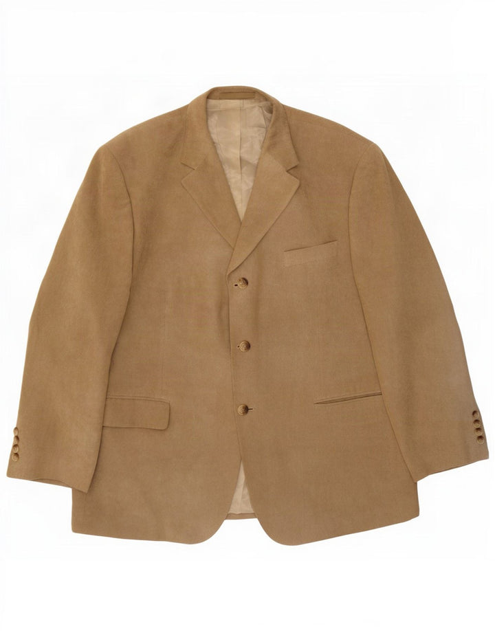Marks & Spencer Herre 3-knaps blazerjakke UK 44 XL Beige Polyester