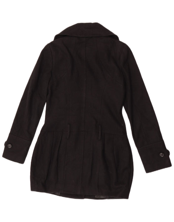Topshop Dame Overfrakke UK 8 Lille Sort Uld