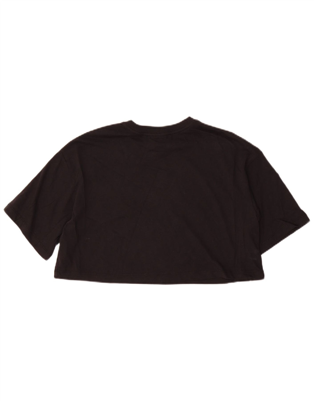 NIKE Womens Crop T-Shirt Top UK 14 Medium Black Cotton