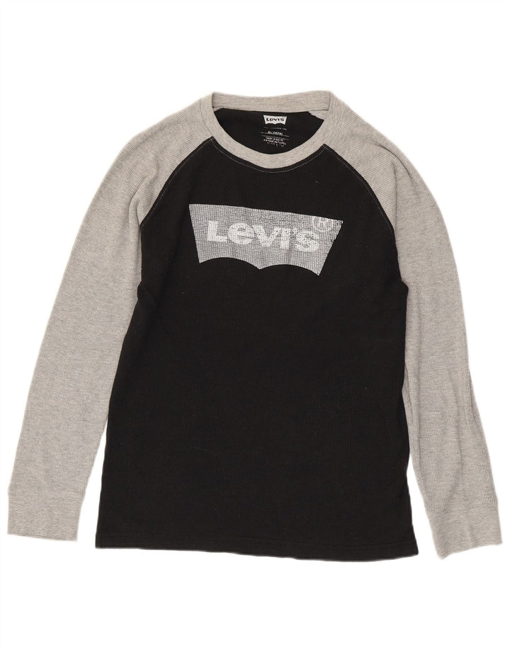 Levi's Boys Grafisk Top Langærmet 14-15 år XL Sort Colourblock Bomuld