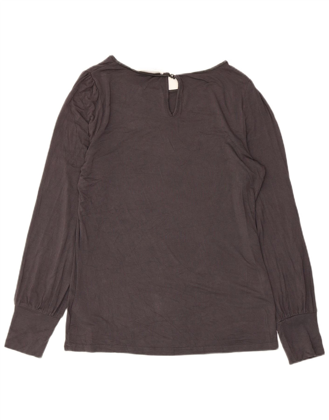 Oasis Dame Langærmet Bluse Top UK 10 Small Grey Viscose