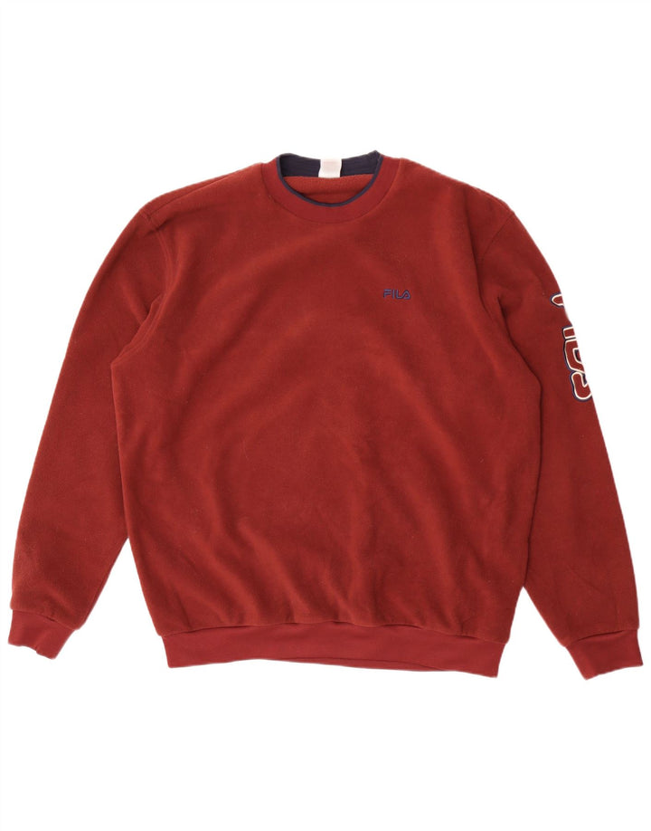 Fila Herre grafisk fleecetrøje Stor rødbrun polyester